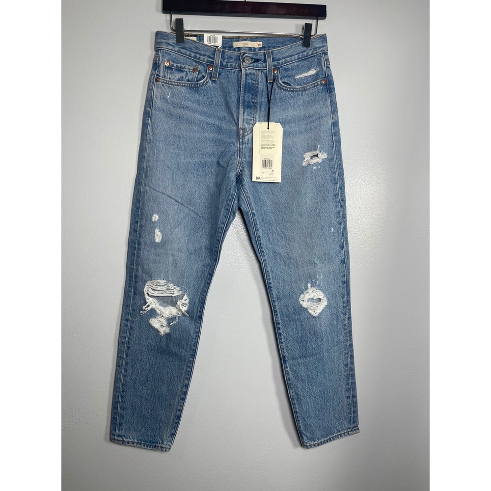 Levi's Straight Leg Distressed Blue Denim Jeans
